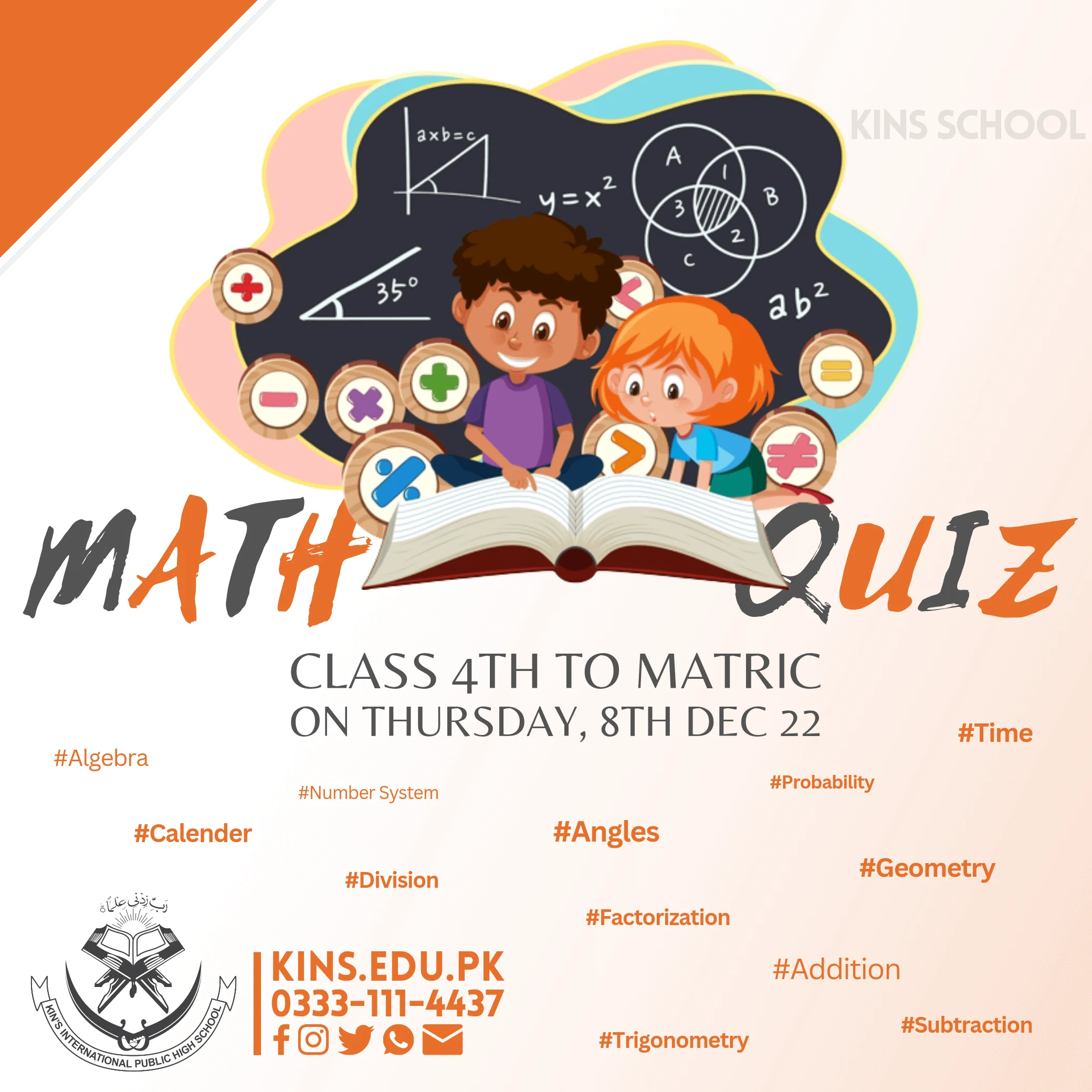 Math Quiz 2022, KINSIANS, KINS SCHOOL